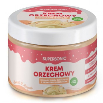 Supersonic | Krem orzechowy o smaku białej czekolady z chrupiącymi kawałkami orzeszków 250g