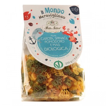 Pasta Natura | Makaron ocean kukurydziany trójkolorowy dla dzieci bezglutenowy BIO 250g