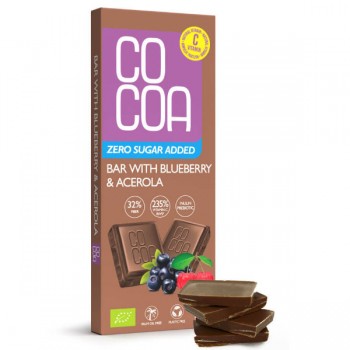 Cocoa | Czekolada jagodowa z witaminą c z aceroli bez dodatku cukru BIO 40g
