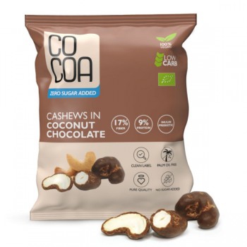 Cocoa | Orzechy nerkowca w czekoladzie kokosowej bez dodatku cukru BIO 70g