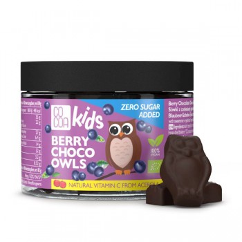 Cocoa | Sówki z czekolady jagodowej z witaminą c z aceroli bez dodatku cukru BIO 120g