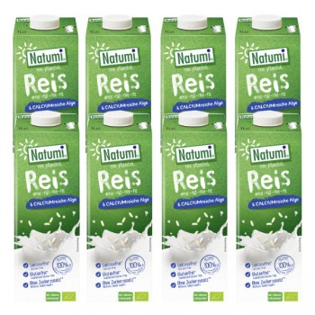 Natumi | 8x Napój ryżowy z algami morskimi (wapń) bez dodatku cukrów bezglutenowy BIO 1l