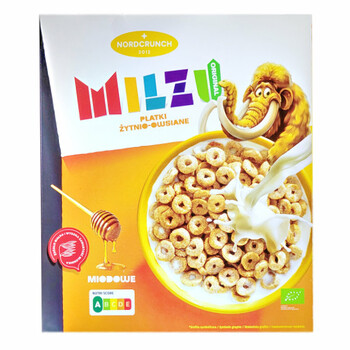 Milzu | Milzu Płatki żytnio-owsiane kółeczka miodowe BIO 200g
