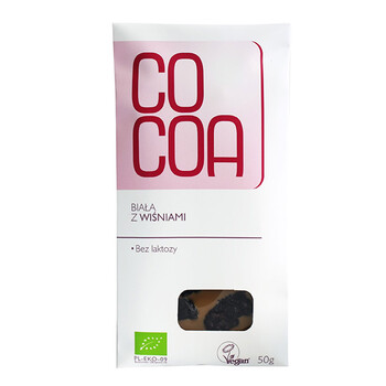 Cocoa | Czekolada biała z wiśniami BIO 50g