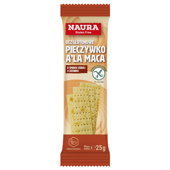 Naura | Pieczywko chrupkie z tapioką cebulowo-czosnkowe bez glutenu 25g