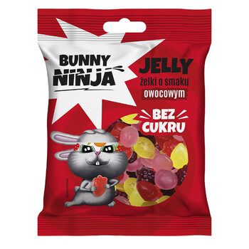 Bunny Ninja | Żelki bez cukru o smaku owocowym w kształcie owoców 75g