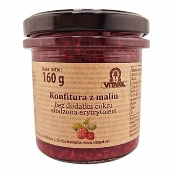 Vitapol | Konfitura z malin słodzona erytrytolem bez cukru 160g