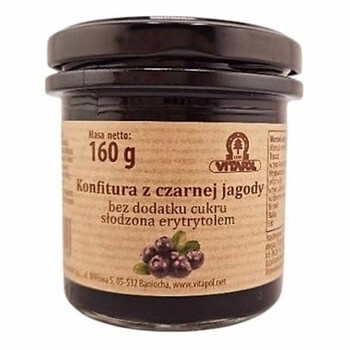 Vitapol | Konfitura z czarnej jagody słodzona erytrytolem bez cukru 160g