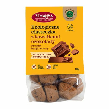 Zemanka | Ciasteczka z kawałkami czekolady bezglutenowe BIO 100g