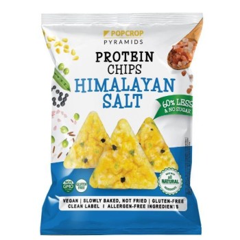 PopCrop | Bezglutenowe chrupki piramidki proteinowe z solą himalajską 60g