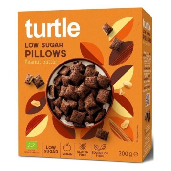 Turtle | Bezglutenowe poduszki zbożowe z kremem z orzeszków ziemnych z niską zawartością cukrów BIO 300