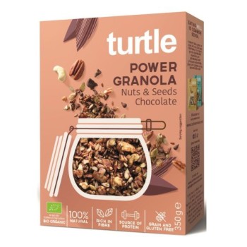 Turtle | Bezglutenowa granola czekoladowo-orzechowa z nasionami BIO 350g