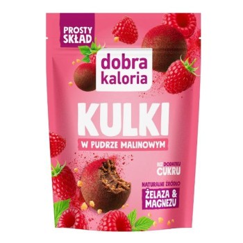 Dobra Kaloria | Kulki owocowo-orzechowe w pudrze malinowym bez dodatku cukru 65g