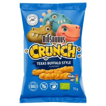 BioSaurus | Bezglutenowe chrupki kukurydziane crunch o smaku texas buffalo BIO 75g