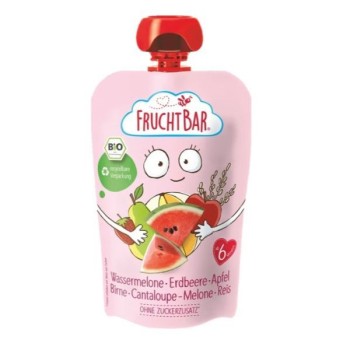 Fruchtbar | Mus arbuz-truskawka-jabłko-gruszka-melon-ryż BIO 100g