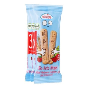 Fruchtbar | Ciasteczka orkiszowo-pszenne malina-truskawka-jabłko BIO 3x30g