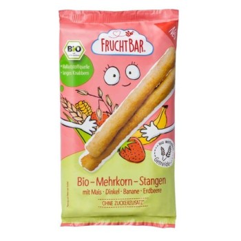Fruchtbar | Paluchy wielozbożowe truskawkowo-bananowe BIO 30g