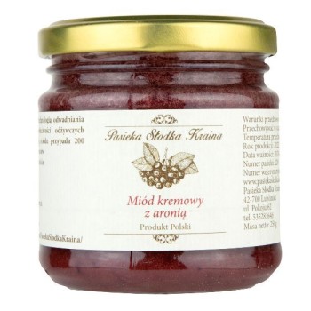 Pasieka Słodka Kraina | Miód kremowy z aronią 250g
