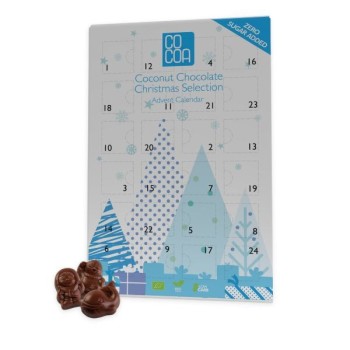 Cocoa | Kalendarz Adwentowy z czekolady kokosowej bez dodatku cukrów BIO 180g