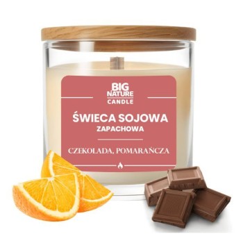 Big Nature | Świeca sojowa o zapchu czekolada-pomarańcza 225g