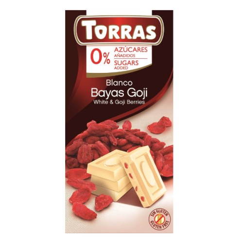 Czekolada biała z goji bez dodatku cukru 75g
