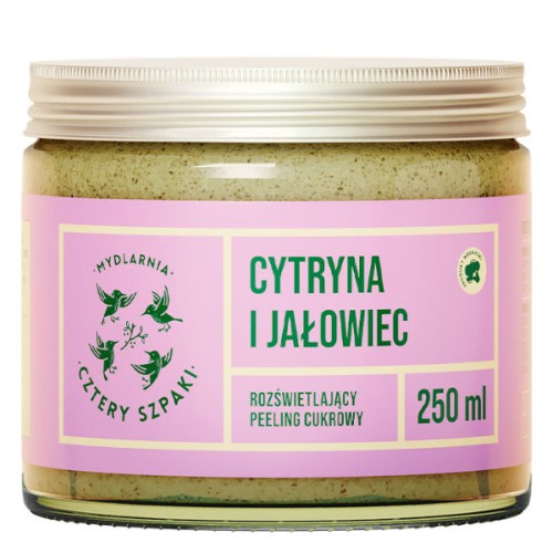Rozświetlający peeling cukrowy Cytryna i Jałowiec 250ml