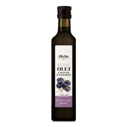 Olej z pestek winogron tłoczony na zimno nieoczyszczony 250ml