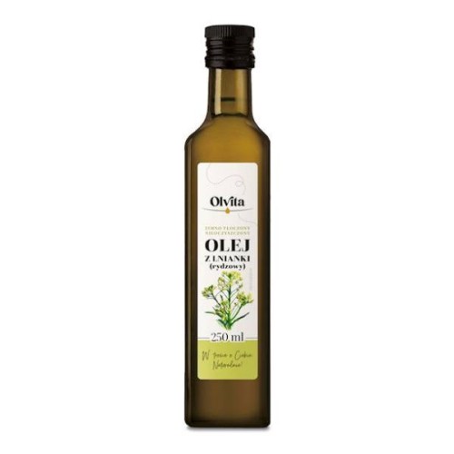 Olej z lnianki (zwany rydzowym) tłoczony na zimno, nieoczyszczony 250ml