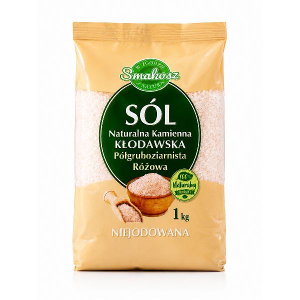 Sól Kamienna Kłodawska różowa pół-gruboziarnista 1kg